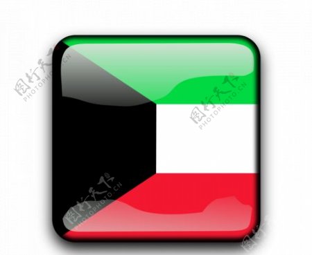 矢量科威特国旗按钮