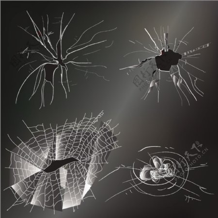 矢量破碎蜘蛛网图形素材