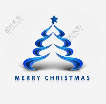 蓝色彩条圣诞树
