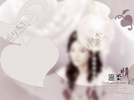 黛妍公主温柔情绪淡雅紫色ps分层婚纱相册模版