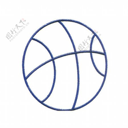 绣花色彩蓝色篮球运动元素免费素材