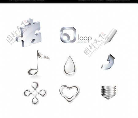 银灰色3d立体logo收集图片