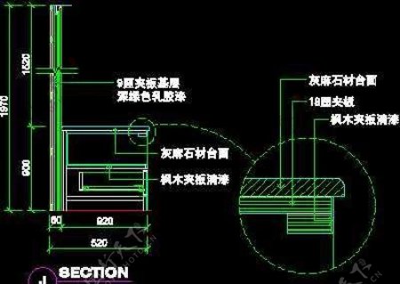 二居室实例中式风格场景cad详图2例23