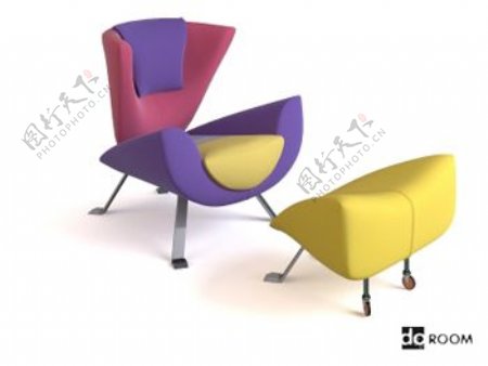 色拼接艺术创意的椅子