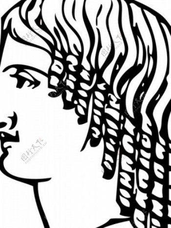 古希腊的短发型矢量图像