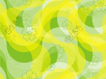黄绿花纹旋转背景图图片