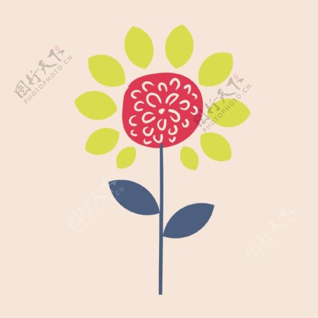 印花矢量图T恤图案可爱卡通植物花朵免费素材