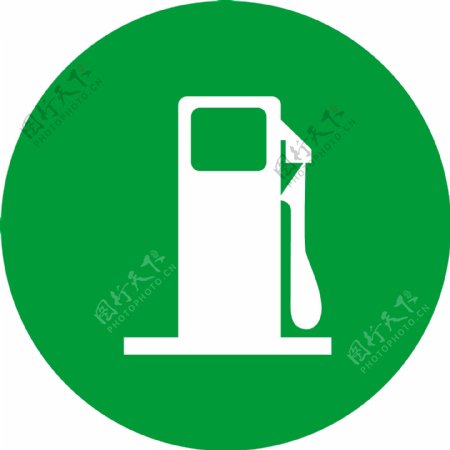 绿色背景加油站图标