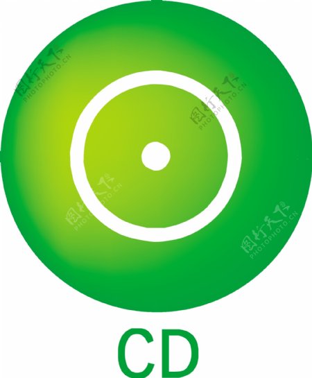 绿色CD图标