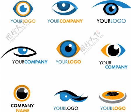 眼睛图形logo矢量素材