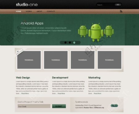 AndroidApps绿色装企业网页模版