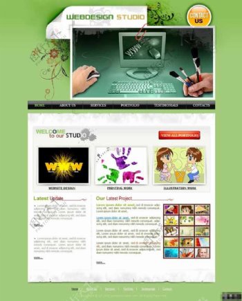 绿色WEB设计工作室网页模板