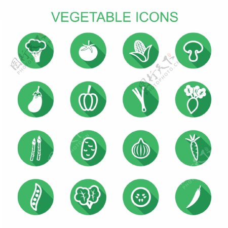 16个精致蔬菜矢量图标素材图片