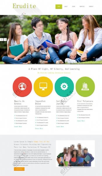 外语培训学校网站模板图片