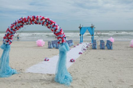 户外海边婚礼图片