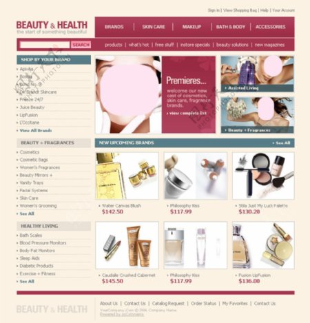 美容化妆行业网站网页图片