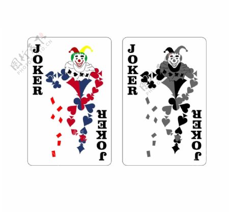小丑扑克牌图片