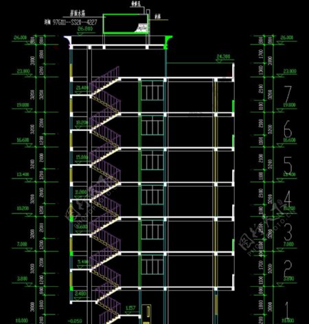 钢结构厂房楼梯剖面图片