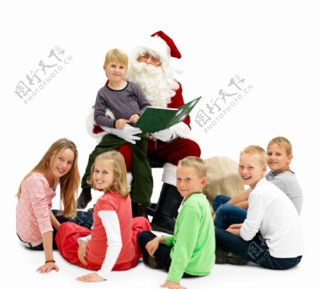 圣诞老人和孩子们图片