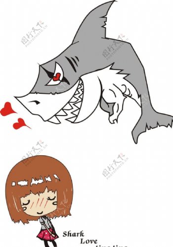 鲨鱼美女图片