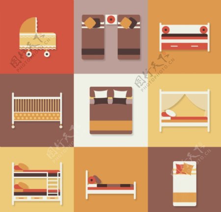 9款家具床图标图片