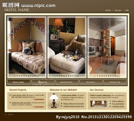 现代商务酒店网页模板图片