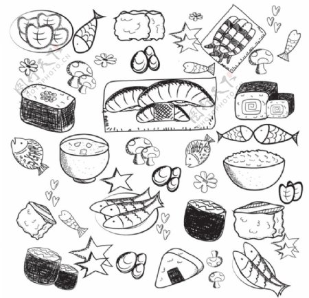 矢量手绘食品图片
