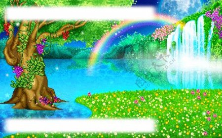 水塘彩虹图片
