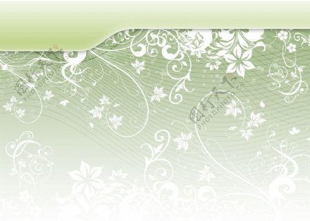绿色淡雅花纹背景图片