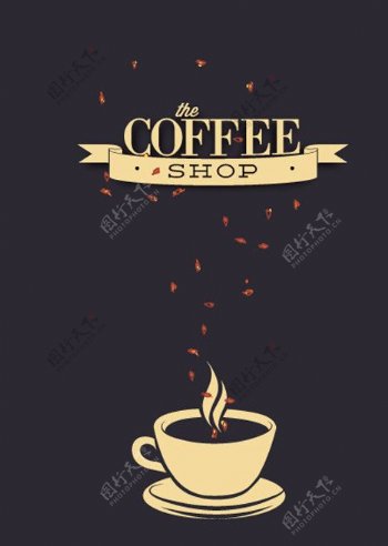 咖啡海报背景矢量素图片