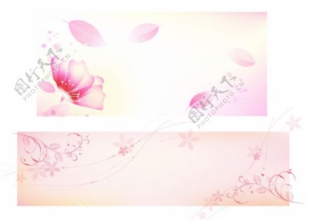 粉色梦幻花朵矢量背景图片
