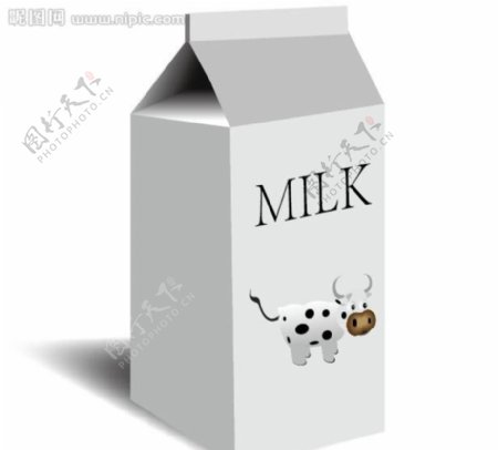 矢量牛奶盒图片