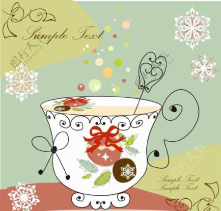 可爱花纹花朵咖啡杯图片