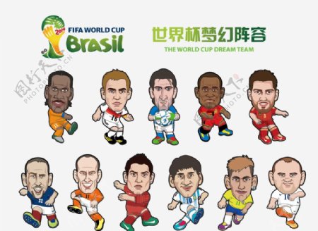 世界杯球星卡通动漫人物图片