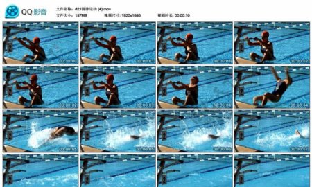 游泳高清实拍视频素材
