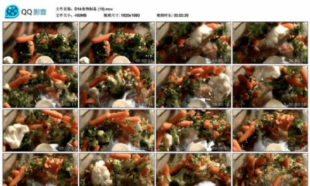 胡萝卜蔬菜沙拉高清实拍视频素材