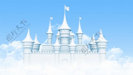 云端白色城堡图片