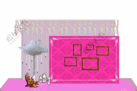 粉色婚礼展示设计图片