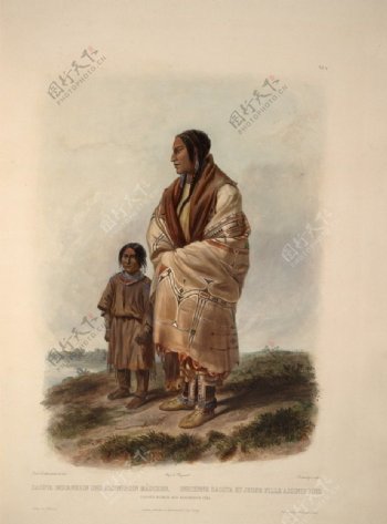 印第安人父子图片