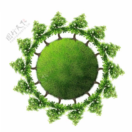 绿色地球小树图片