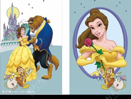 迪士尼公主插画图片