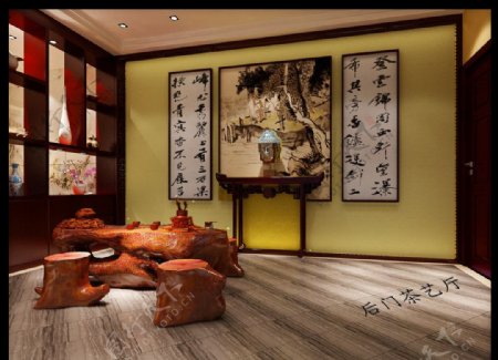 中式别墅禅意清雅茶室图片