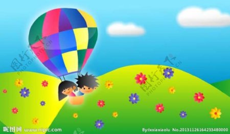 热气球飞行卡通动画