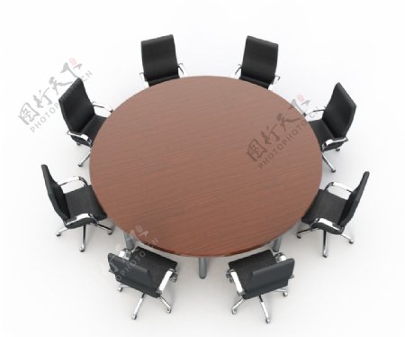3d圆形会议桌图片
