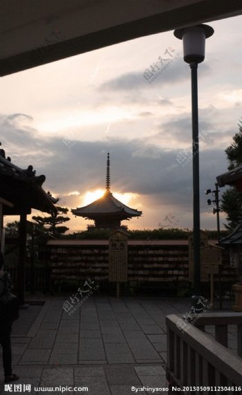 京都清水寺日落图片