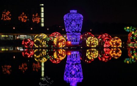 千灯湖公园彩灯文化图片