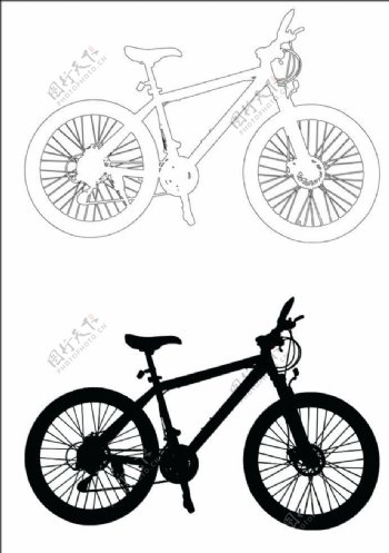 自行车轮廓阴影图片