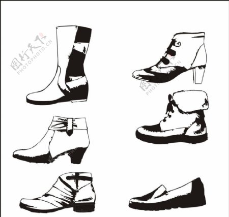 黑白鞋图图片