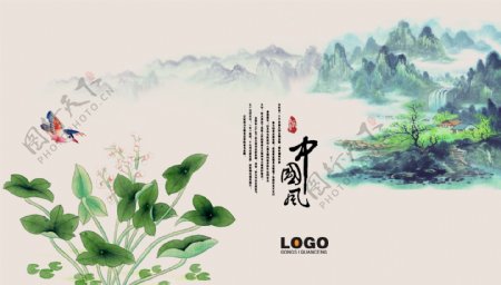 中国风山水画素材图片