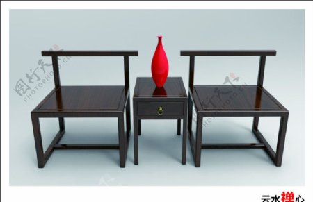 新中式家具设计禅椅图片